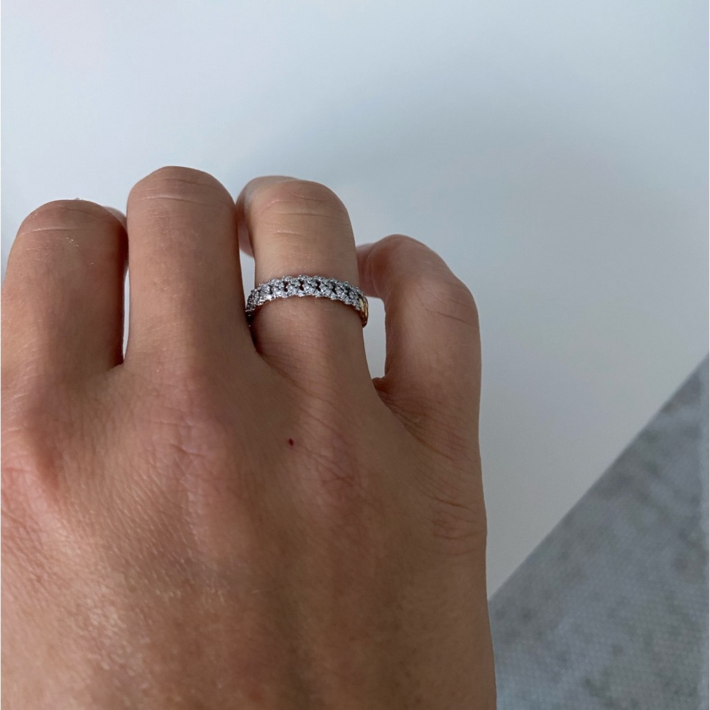 Stone and strand diamond pave chain ring - Picture 3 of 5
